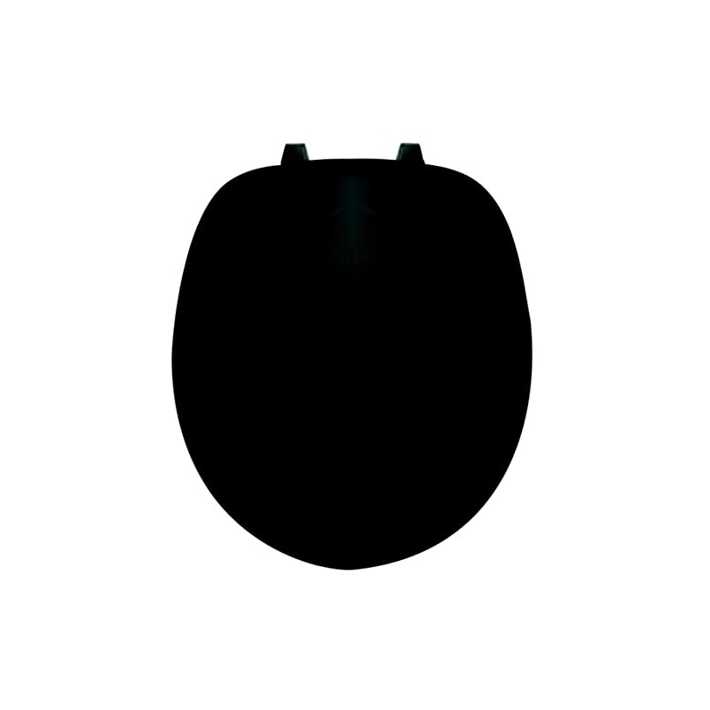 Centoco Black Round Toilet Seat, Residential, Top Mount Plastic Hinge,