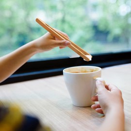 Kitchen Tongs Bamboo Multifunctional Serving Tongs Sugar Tongs Ice Tongs Salad Tweezers for Wedding Party Bar Buffet Barbecue Picnic Pack of 12 Long 18 cm