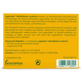 Anginetten Sugar-Free Throat Tablets (Pack of 24)