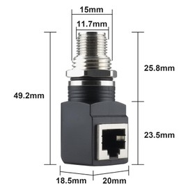 Lonlonty M12 X-Coded 8 Pin to RJ45 Adapter Cat6 Industrial Ethernet Shielded Connector IP68 Waterproof for Cognex and Automation Application