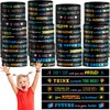 120 Pcs Motivational Silicone Bracelets Motivational Quote Rubber Wristbands Inspirational