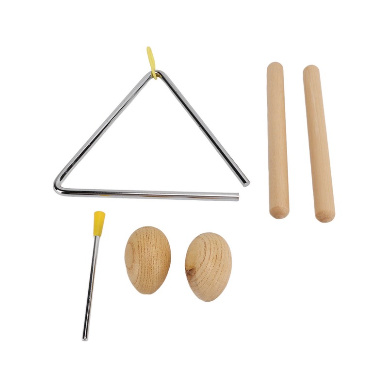 Triangle Percussion Instrument Set Wood Musical Percussion Instrument Toy for