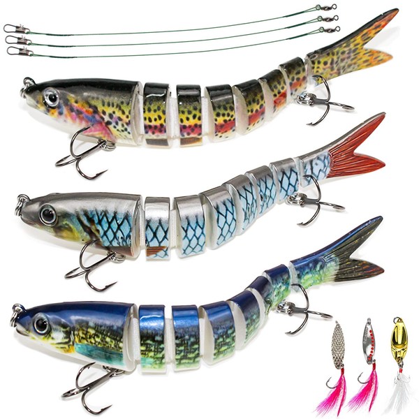 Fishing Lure Artificial Bait Wobbler Swimbait Set of 3 Fishing