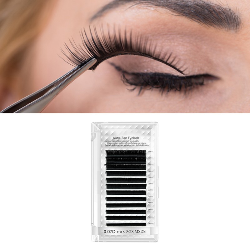 Auto Fan False Eyelashes Women Professional Salon Black Volume False