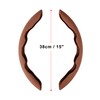 X AUTOHAUX Pair 38cm 15" Universal Suede Anti Slip Steering