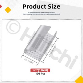 Hilitchi 100PCS 1/2"(13mm) Packaging Strapping Open Serrated Seals, Packaging Banding Clip, Strapping Open Seal Packaging Open Snap-On Seals for Securing Heavy Packaging Pallet Banding