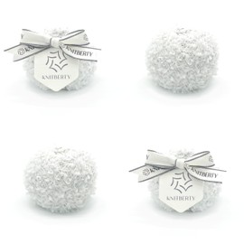 Knitberty Sparklefly Fancy Premium Soft Sequin Sparkle Paper Nylon Sequin Blend 1 Ply DK Yarn for Knitting Crochet Multicolor 200G (Snowy, 200G)