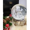 20040 snow globe deer silver base 140mm height with music