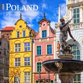 Poland | 2025 12 x 24 Inch Monthly Square Wall Calendar | Plastic-Free | BrownTrout | Travel Europe Warsaw