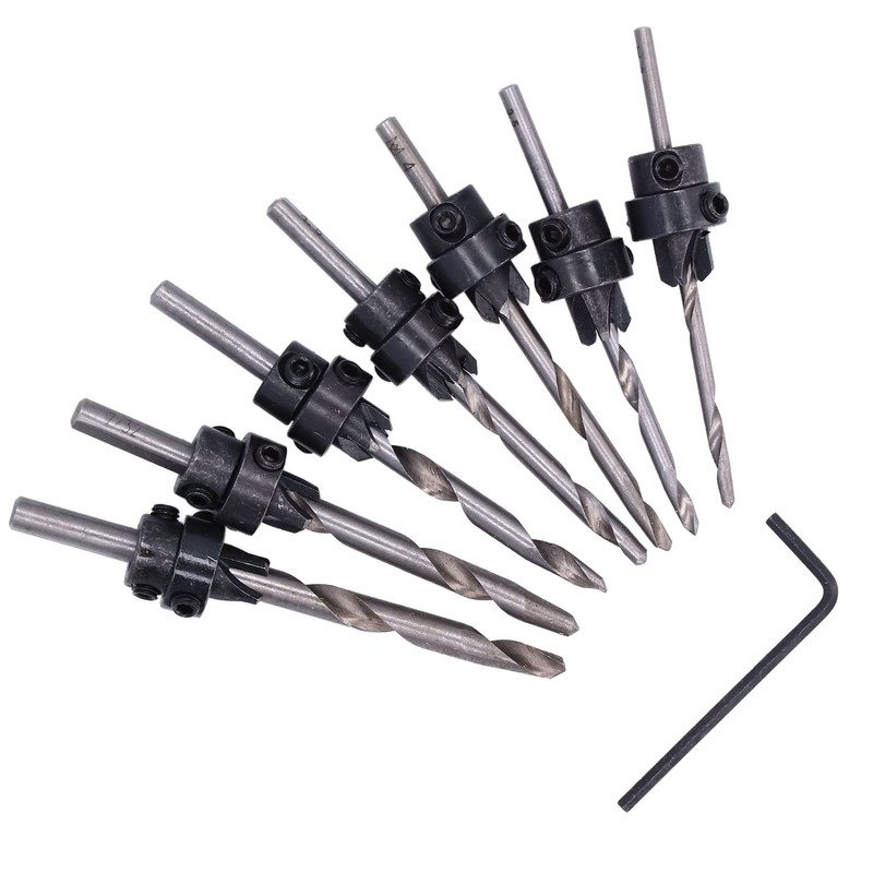 8pcs/set Countersink Drill Bit Countersink Bit Screw Set High Speed