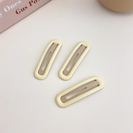 2 Pcs 2.5 Inch Matte Metal Snap Hair Clips Grips Hair Barrettes Rectangle BB Clips Pins for Girls, Women, Hair Accessories, keep loose hairs bangs and flyaways away from face (Yellow)