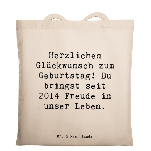 Mr. & Mrs. Panda Tragetasche Spruch 2014 Geburtstag Freude -