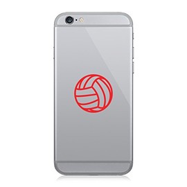 Pair of Volleyball Cell Phone Stickers Mobile Self Adhseive - Red