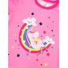 Vopawetty Girls 4-Piece Summer T-shirt and Shorts Set Pink Unicorn,