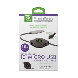 Retractable 10-Foot Micro USB Charge and Sync Cable