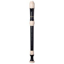 Recorder Workshop 602A Treble Recorder, Black with White Trim