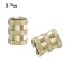 sourcing map Knurled Insert Nuts, 8Pcs M8 x 12mm(L) x