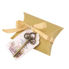 Abrebotellas de Llaves, Abrebotellas de Llaves Vintage con Tarjeta de Etiquetas de Acompañante Regalo de Cinta de Seda decoración del Festival de Bodas(Cian retro)