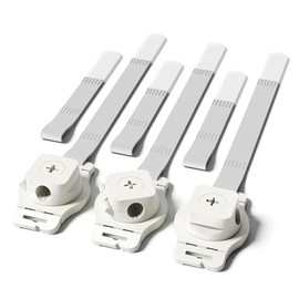 Magnetic Cable Holder, 360° Rotatable Desktop Cord Organizer with Adjustable Slot, Cable Management Clip for Home and Office (Strap - White - L)