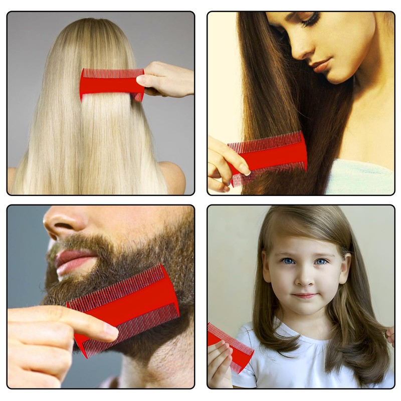 Double-Sided Pet Grooming Comb Set, 6-Pack Flea and Lice Combs