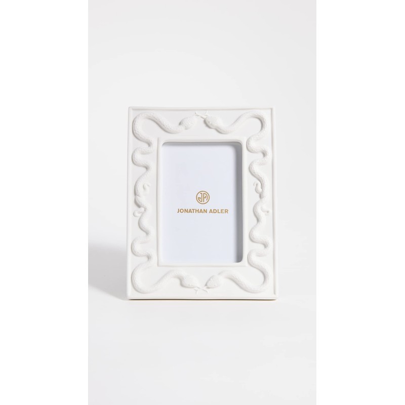 Jonathan Adler Women's Eden Snake Frame 4x6, White, One Size