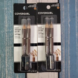 CoverGirl 510 Soft Brown Easy Breezy Brow Fill + Define Pencils (2 ct)- Lot of 2