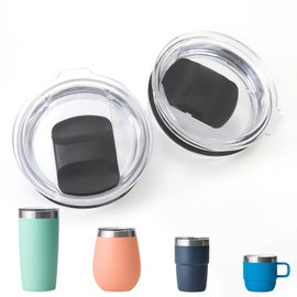 10 oz Tumbler Lid Compatible with Yeti, Replacement Lid Fit for 6 oz Yeti Stackable Cup Rambler 8 oz Coffee Mug, Magnetic Lids for Yeti 10 oz Stackable Lowball Coffee Mug 2PCS (Lids Only)