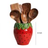 Bicuzat Strawberry Shaped Ceramic Kitchen Utensil Holder, Large Cooking Utensil
