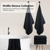 HOMEXCEL Black Waffle Bath Towels 2 Pack, Premium Microfiber Bathroom