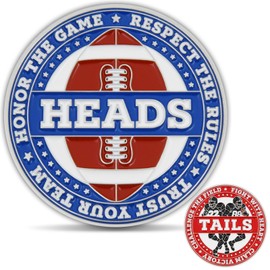 American Football Challenge Coin – Heads or Tails Double-Sided Design, Honor The Game & Fight with Heart, Team Spirit & Sportsmanship Gift for Players, Coaches, Fans & Referees