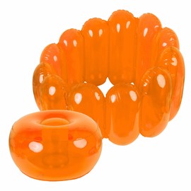 Wadayu Jelly Inflatable Chair, The Jelly Collection, Portable Blow Up Couch, Inflatable Sofa Seat Furniture for Home Yard Patio Camping (Orange)