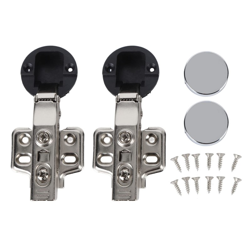 BAOK Silent Glass Door Hinge for Cabinet (Straight Arm, Full