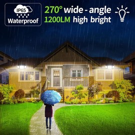 intelamp Solar Outdoor Lights,6000mAh Motion Sensor with Dual Sensors,Waterproof Solar Flood Lights 270°Wide Angle for Outside with 3 Modes