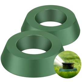 Yaomiao 6.3 Inch Sprinkler Head Protector Plastic Sprinkler Spray Guard Doughnut Green Nylon Guards for Reduce Damage from Cars and Lawn Mowers, for Use on Rotary Type(2 Pcs)
