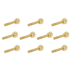 10 Pack 5/16-18 x 1-1/2 Inch Threads Solid Brass Diamond Knurled Thumb Screws Knobs with Straight Shoulders Right-Hand Threads SAE Flat Tip Uncoated (5/16-18 x 1-1/2 inch Long Threads)