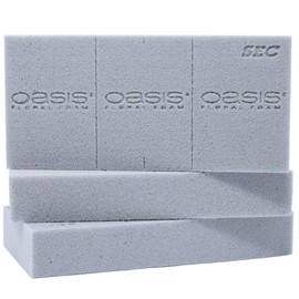 Flowerbox 3 x Original Oasis® SEC Floral Foam for Arrangements with Dried Flowers - 23 x 11 x 7.5 cm - Floral Foam - Dry Foam Wedding Birthday Church Brick Mould