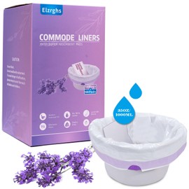 Elzrghs Commode Liners with Absorbent Pads for Bedside Commode, Commode Toilet,100 Lavender Scented Commode Bags Disposable and 100 Commode Pads