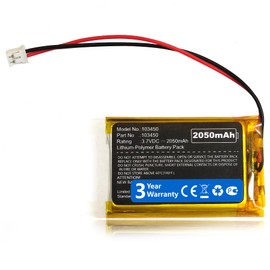 Nzzz 2050mAh 3.7V 103450 LiPo Battery with 2 Wires PH2.0mm Connector 103450 High Temperature Resistant Rechargeable Battery for Early Education Machine Beauty Instrument Headlamp Toys