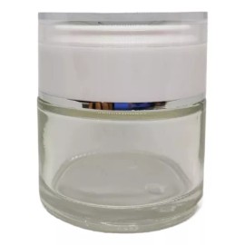 Meliars Pomadera De Cristal 30 Grs Y 60 Grs Blanca Con Plata (50pzs)