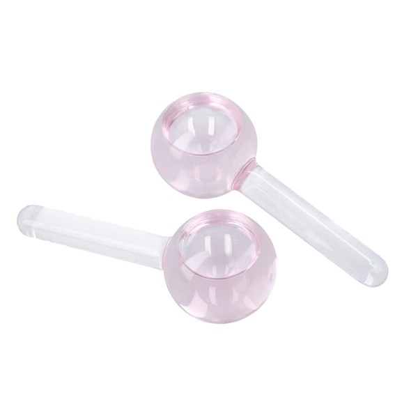 Set of 2 Pink Facial Massage Ice Globes Face Massager Skin Care