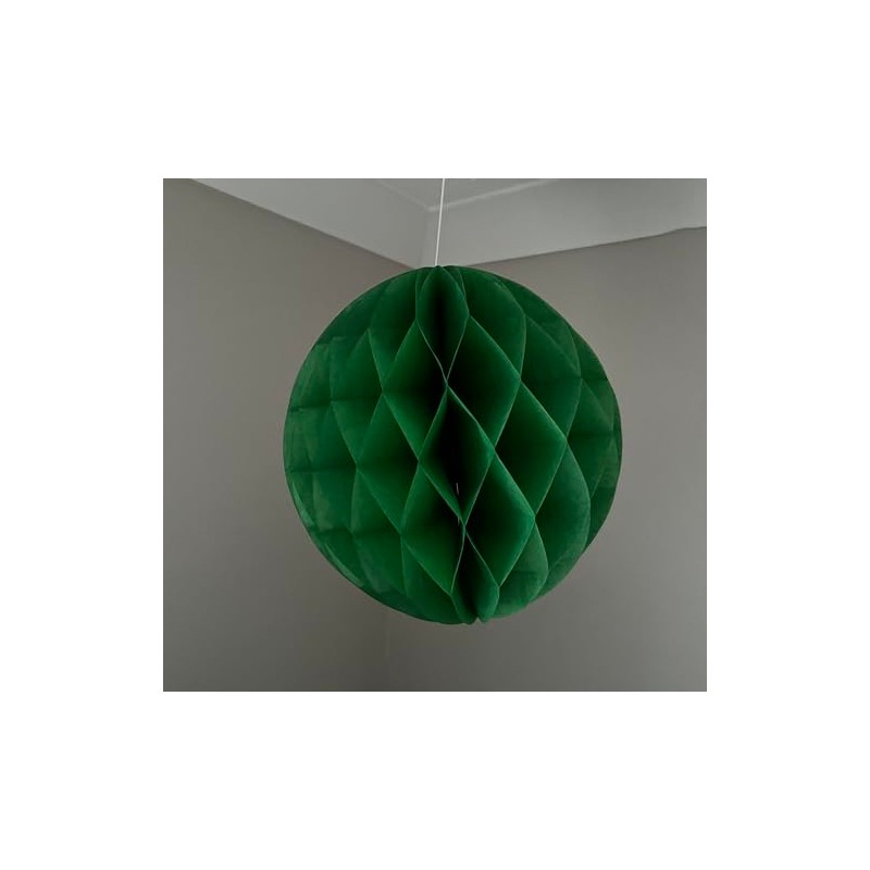 Bottle Green Paper Honeycombs, 10cm-30cm (5 Pack)