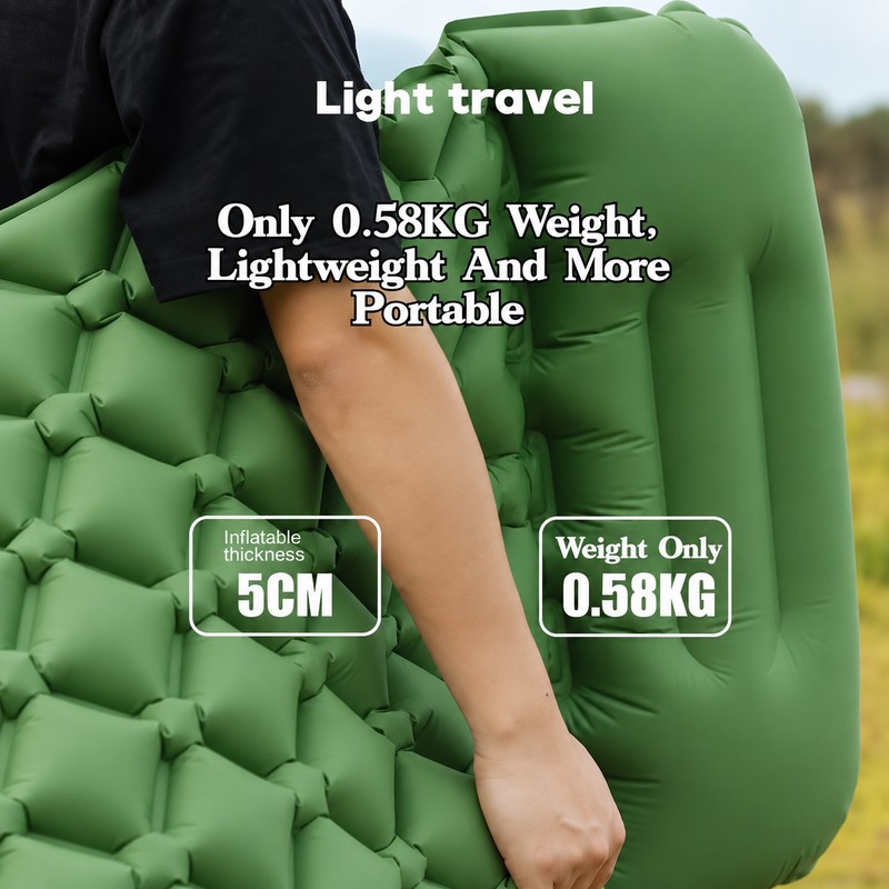 Inflatable Camping Sleeping Pad for Outdoor Rest – Built-In Foot
