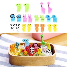 10pcs Animal Food Picks for Kids, Mini Cute Cartoon Animal Fruit Food Toothpicks, Reusable Lunch Picks Forks Lunch Box Decor for Kids Bento, Lunch Bento Box Picks for Toddler