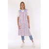 Schuerzenfabrik Button Gown Women's Mixed Fabric Checked Apron Sleeveless Cooking