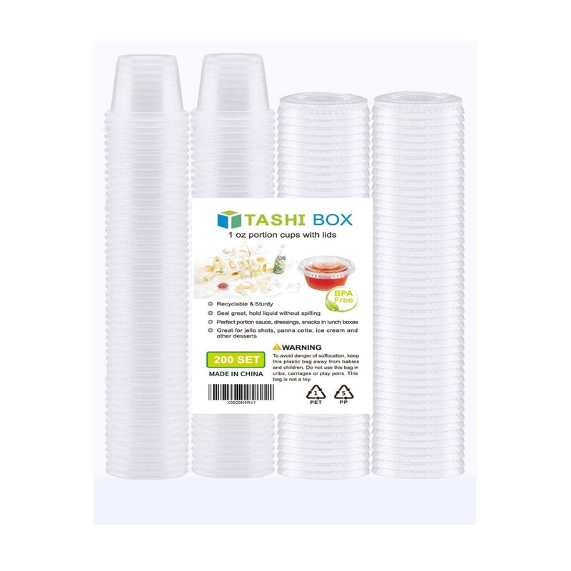 TashiBox 200 Sets - 1 Ounce Jello Shot Cups with