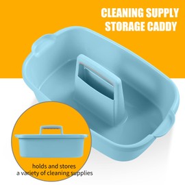 Omirome Cleaning Supply Caddy, Shower Caddy Tote, Divided Basket Bin with Handle for Dorm, Bathroom, Garden, Kitchen, Cleaning Supplies,Under Sink Tool Storage Caddy,Gray 2 Pack