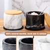 NHKRTE Marble Salt Cellar with Lid & Spoon, 11oz Salt