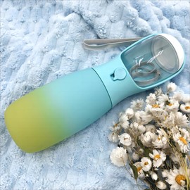 MITOCAPY Travel Dog Water Bottles, Portable Dog Essentials for Outdoor, Trendy Dog Accessories for Small Medium Large Dogs, Food Grade Dog Water Bowl Dispenser, Gifts for Dog (19Oz, Blue&Green)