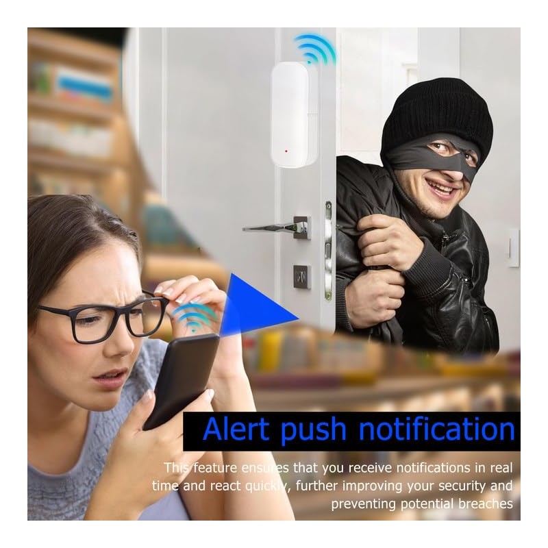 GOEDCH Set of 2 WiFi Door Sensor Detector Smarter: Window