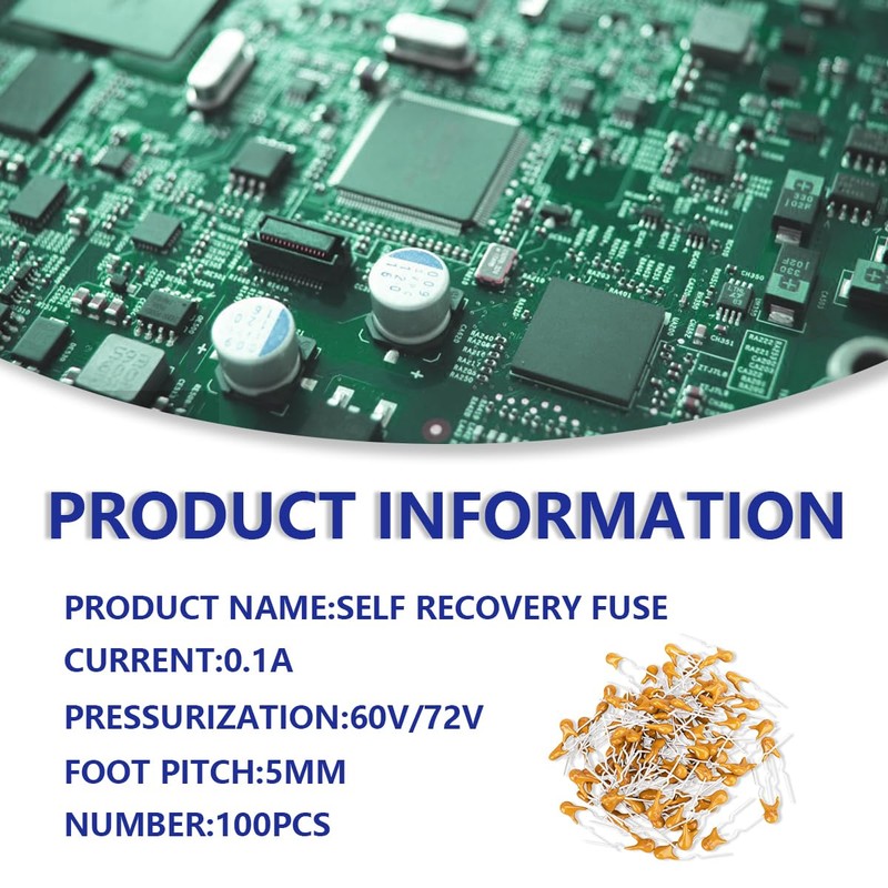 Innfeeltech 100pcs 0.1A 60V/72V PPTC Resettable Fuse XF010 for Experiment